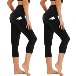 🌟 2er Pack Capri Leggings Damen mit Taschen 3/4 Sport Leggins 🏋️‍♀️