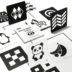 👶🧠🎁 beiens Sensory Toys Karten Schwarz und Weiß Neugeborenen Gehirn Entwicklung Spielzeug