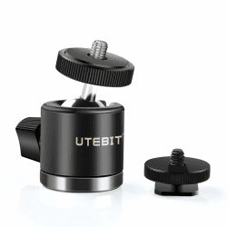 📸 UTEBIT Mini Stativkopf Kugelkopf mit 1/4 Blitzschuhadapter 360° Drehbar Ball Head