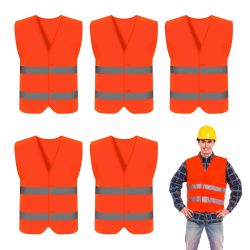 🚨🚗 Warnwesten Auto 5er Set - Sicherheitsweste Orange 🚨🚗
