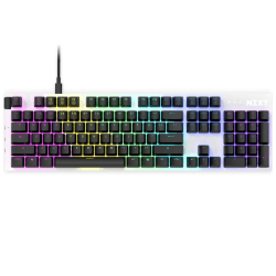 NZXT Function 2022 Mechanische PC Gaming Tastatur - 🌟 beleuchtet 🌈 - lineare RGB Schalter - MX kompatible Schalter - Hot Swap - robustes Aluminium Cover - Mechanical Gaming Keyboard | DE (QWERTZ) Weiß
