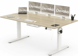 Devoko Höhenverstellbarer Schreibtisch 180x80cm mit Typ-C Ladeanschluss 🚀🖥️