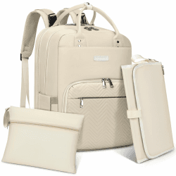 🎒 Wickelrucksack Baby Wickeltasche Rucksack mit Wickelunterlage Unterwegs Groß Diaper Bag Multifunktions Baby Taschen für Mama und Papa Aprikose