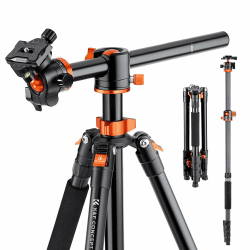📸 K&F Concept 186cm Aluminium Stativ mit 90 Grad Mittelsäulen-Funktion und Einbeinsativ