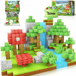 🧩🌳 100PCS Magnetische Bausteine-Bauen Mine Magnete Welt Set für Kinder