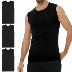🌟 YouShow 3er Pack Unterhemd Herren 100% Baumwolle Tank Top Ärmellos mit Rundhals - Sonderangebot!