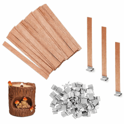 CHENYU 80 Stück Holz Kerzendocht Set