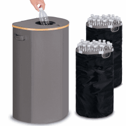🌿 efluky Pfandflaschen Sammelbehälter mit Deckel, 100L Groß Pfandflaschen Aufbewahrung 🌍