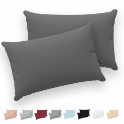 Twinzen® Kissenbezug 30x50 (2er-Set) - 100% Jersey Baumwolle 150 GSM Kissenbezüge - Anthrazit 🌙🌟