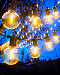 LED Lichterkette Außen, 15M Lichterkette Aussen mit 25+2 Warmweiße G40 Bruchsicher Glühbirnen 🌟