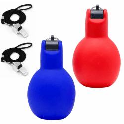 🏅 2 Stück Handpfeife Sportunterricht Hand Squeeze Whistles mit Edelstahl 🏅