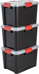 🌟 Super Angebot! 3er-Set Luftdichte Kunststoff-Aufbewahrungsboxen 20L Schwarz 🌟