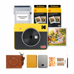 📸 KODAK Mini Shot 3 Retro 4PASS 2-in-1 Sofortbildkamera und tragbarer Fotodrucker - Gelb 🌟
