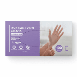 🛡️🧤 by Amazon - Einweg-Vinylhandschuhe, Größe L, 100er-Pack