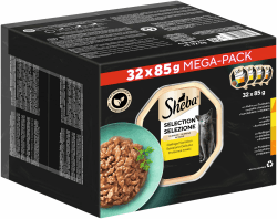 🐱 SHEBA Adult Katzenfutter nass - 32x85g Schalen - Geflügel Variation in Sauce
