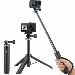 📸 Mini-Stativ mit Integriertem 51cm Ausziehbar Selfie-Stick für GoPro Hero 13/12/11/10/9/Max