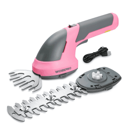 🌿🌸🔋 WORKPRO Gartenschere Akku 7,2V Rosa - 2-in-1 Heckenschere
