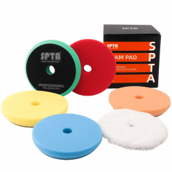 🚗 SPTA 5tlg 125mm Klett Polierpad Set für Auto Polieren 🌟