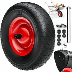 🌟 GARDEBRUK® Schubkarrenrad PU Vollgummi pannensicher 4.80/4.00-8 Ø390mm
