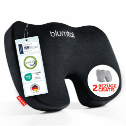 Blumtal® Memory Foam Sitzkissen hart 🪑 - Keilkissen zur Rückenentlastung