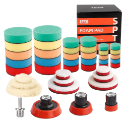 SPTA Polierschwamm Set 🚗 43tlg 30mm, 50mm, 80mm Polierpad Polieren Pad Schwamm Set