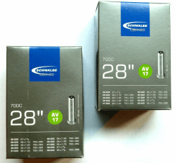 🚲 Super Deal! Schwalbe 2X AV17 AV 17 Schlauch 28 x 1,2-1,75 28/47-622 28' Autoventil, Schwarz
