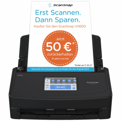 📄🖨️ ScanSnap iX1600 Desktop Dokumentenscanner Schwarz - 5 GHz - Duplex, ADF, A4, WLAN, Touchscreen, USB 3.2