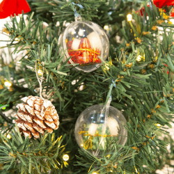 AGM 20 Stück 5cm transparente Kunststoffkugeln 🎅🎀 DIY Weihnachtsdekoration 🎉