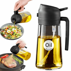 2 in 1 Ölsprüher für Speiseöl, 470ml Öl Sprühflasche lebensmittelecht 🍳🥗