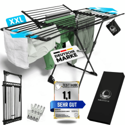 MONDHEIM® Obsidian | XXL Teleskop Wäscheständer 26M TROCKENLÄNGE