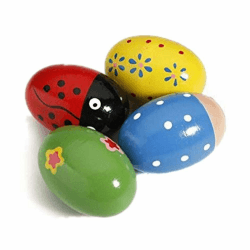 🎶 4stk Kinder Baby Holz Ei Maracas Shakers Musik Percussion Spielzeug 🥁