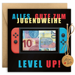 🎮🎁 Geldgeschenk Jugendweihe: Gamepad Karte mit Umschlägen
