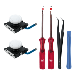 Tolesum 3D Analog Joystick Reparatur Ersatz Set für NS Switch/Switch OLED Joy-Con/Switch Lite Controller - Weiß ⚙️🎮
