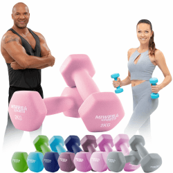 Miweba Sports Neopren Hantelset NKH100 | 𝐏𝐫𝐨𝐟𝐢 Hanteln - 0.5-10.0 Kg - Hexagon Hanteln Set
