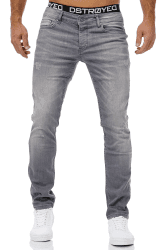 👖 MERISH Jeans Herren Slim Fit Stretch Jeanshose Designer Hose Denim 9148-2100 36W / 30L 501-6 Grau - Sonderangebot!