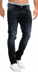 👖💼 MERISH Jeans Herren Slim Fit Stretch Jeanshose Designer Hose Denim 9148-2100 33W / 32L 9148 Schwarz - Angebot!