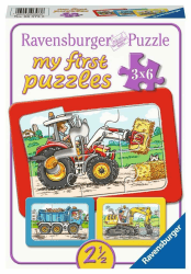 Ravensburger Kinderpuzzle - Bagger, Traktor und Kipplader 🧩🚜 - My First Puzzle mit 3x6 Teilen