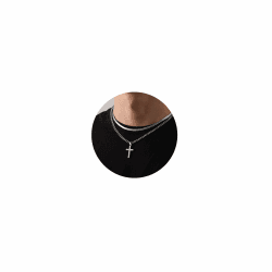 Kreuzkette Kreuz Kette Herren Silber Gold Schwarz Halskette Edelstahl