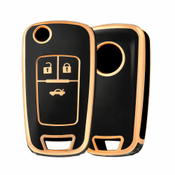 🚗 Autoschlüssel Hülle Schlüsselhülle Cover Schlüsselcover Schutz Gehäuse Schlüsselbox Schwarz Gold