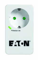 🔌🌩️ Eaton Mehrfachsteckdose/Blitzschutz - Protection Box 1 DIN - 1 Steckdosenleiste mit Überspannungsschutz (Schuko Buchse) - PB1D - Weiß & Schwarz