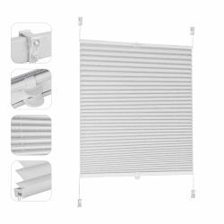 🌟 Sekey Plissee ohne Bohren Verdunkelung, Fenster Plissee Klemmfix Jalousie 80 cm breit