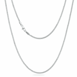 KRKC&CO Herren Kette: 2mm Edelstahl Panzerkette mit Diamantschliff