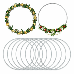12 Stück Metallringe zum Basteln Silber Dekoringe 20cm - DIY Dekoration 🎨