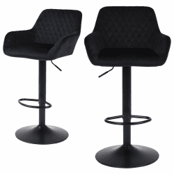 🌟 Ralex-Barhocker 2er Set aus Samtstoff in Schwarz 🪑🖤
