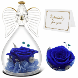 🌹👼 Qinqinxin Ewige Rose im Glas Engel Figur Geschenk für Mama Oma