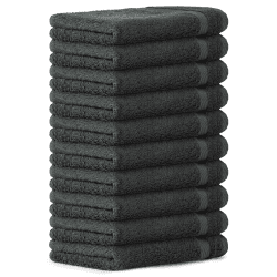 🌟 10er Set Gästehandtücher 30x50 cm 100% Baumwolle, 600g/m² Oeko-Tex Gästetuch-Set 10er Pack Anthrazit 🌟