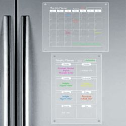 📅🧲 2 Stück Wochenplaner Monatsplaner Abwischbar | Magnetische Acryltafel Kalender für Kühlschrank