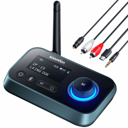 🎧 3-in-1 Bluetooth 5.0 Sender Empfänger für 2 Kopfhörer | SOOMFON Bluetooth Adapter Audio