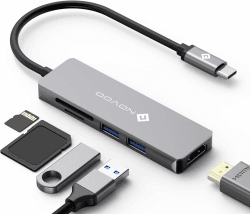 🔥 Angebot: NOVOO USB C Hub (5 in 1) Aluminium mit HDMI 4K Adapter