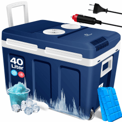 🌞 KESSER® Kühlbox 40L mit Rollen | Thermo-Elektrische Kühlbox | KÜHLT und WÄRMT 🚗⛵🏕️ | Mini-Kühlschrank mit ECO & MAX Modus